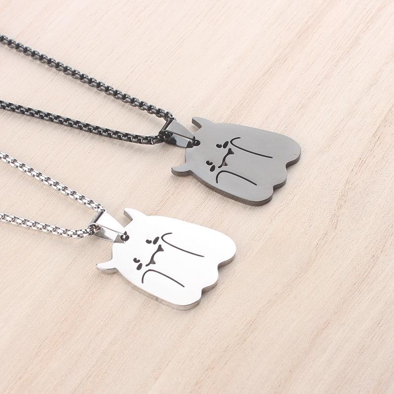 Devil Ghost Stainless Steel Necklace: Fashionable Unisex Titanium Sweater Chain