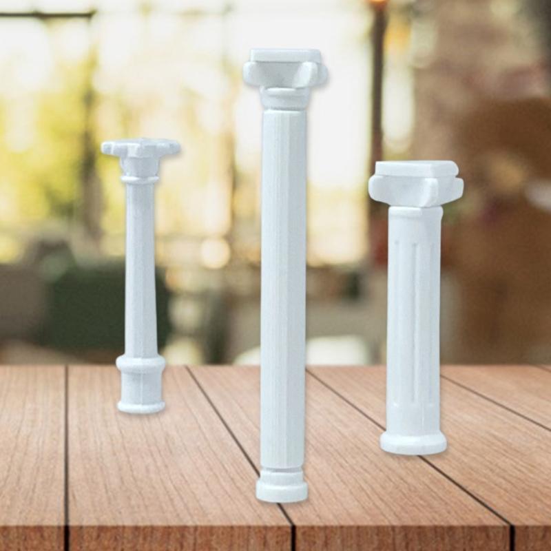 6Pcs Mini Roman Pillar Plastic Greek Roman Column Roman Priest Cloths Myth DIY Sand Table Scene Accessories Home Decors