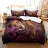 3D Print Purple Lavender Floral Bedding Set, Nature Flower Duvet Cover and Pillowcase Set for Adults Teens Bedroom Decor