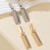 Geometric Metallic Stud Earrings - Trendy Rectangular Design for Women