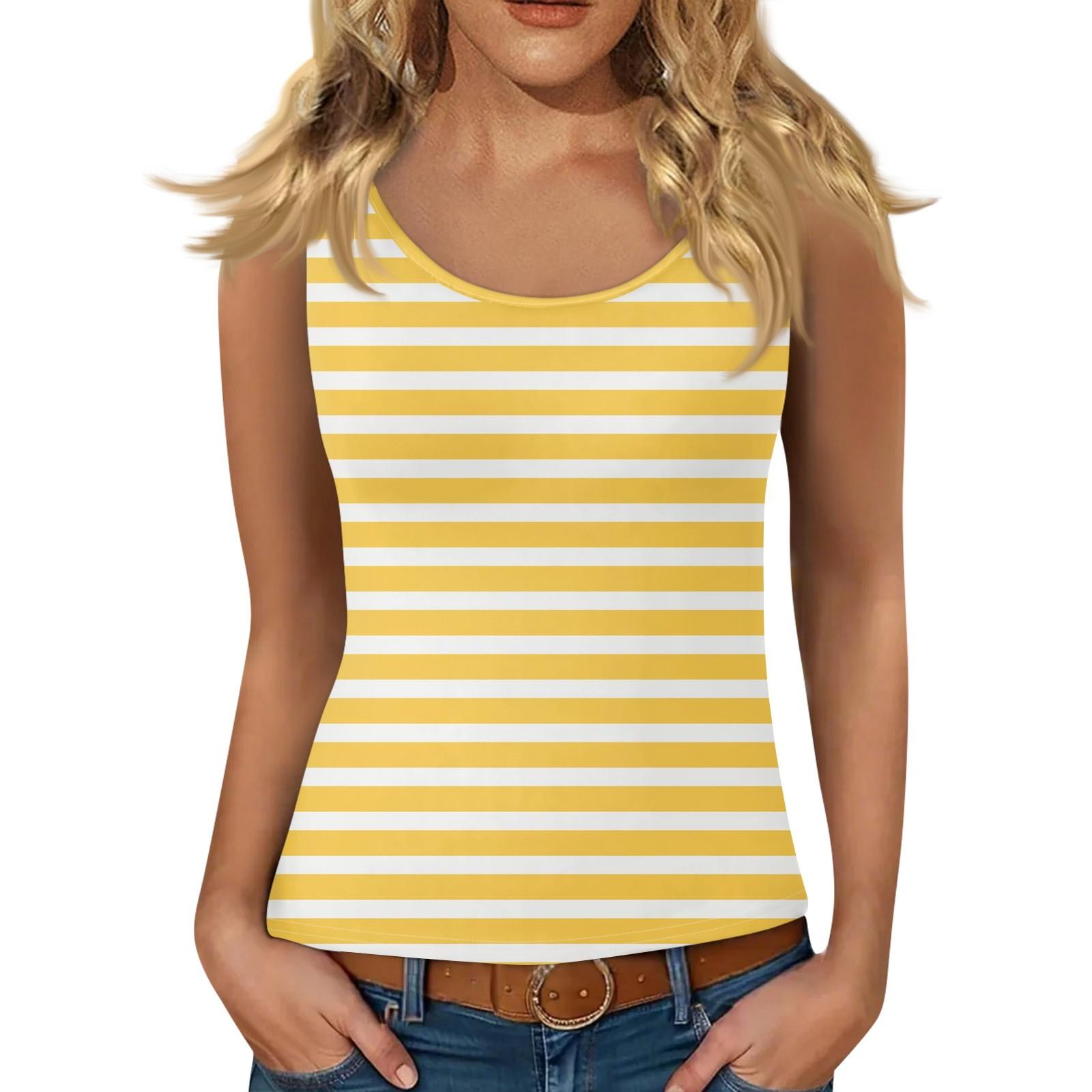 

Женский жилет без рукавов с глубоким вырезом, футболка с U-образным вырезом, подтяжки XL жёлтый