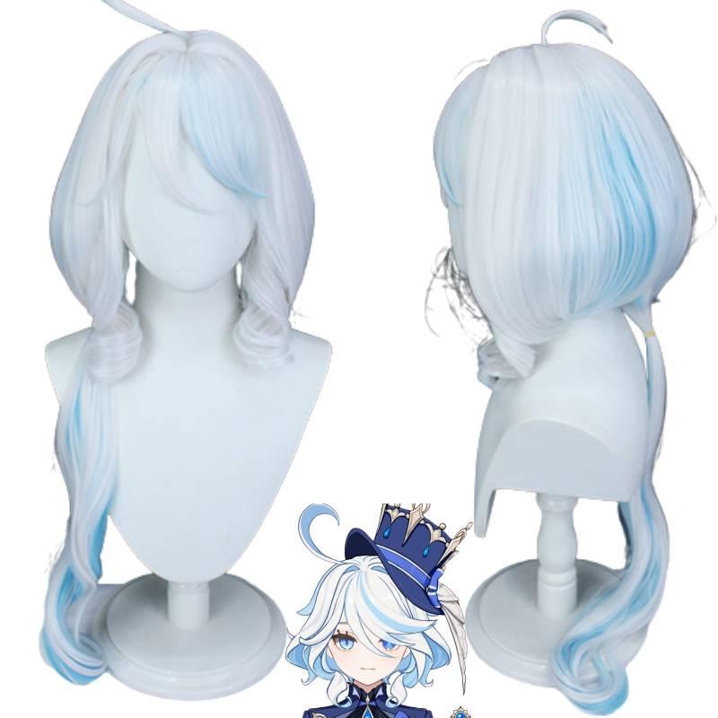Genshin Impact Focalors Cosplay Wig High-quality Heat Resistant Hair Fiber