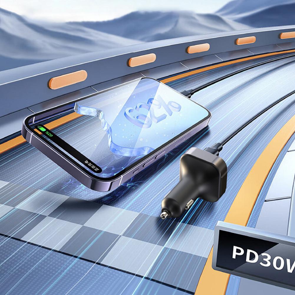 PD 30W rychlonabíječka do auta s atmosférickým světlem MP3 Bluetooth USB Flash Diskový přehrávač FM vysílač #468742