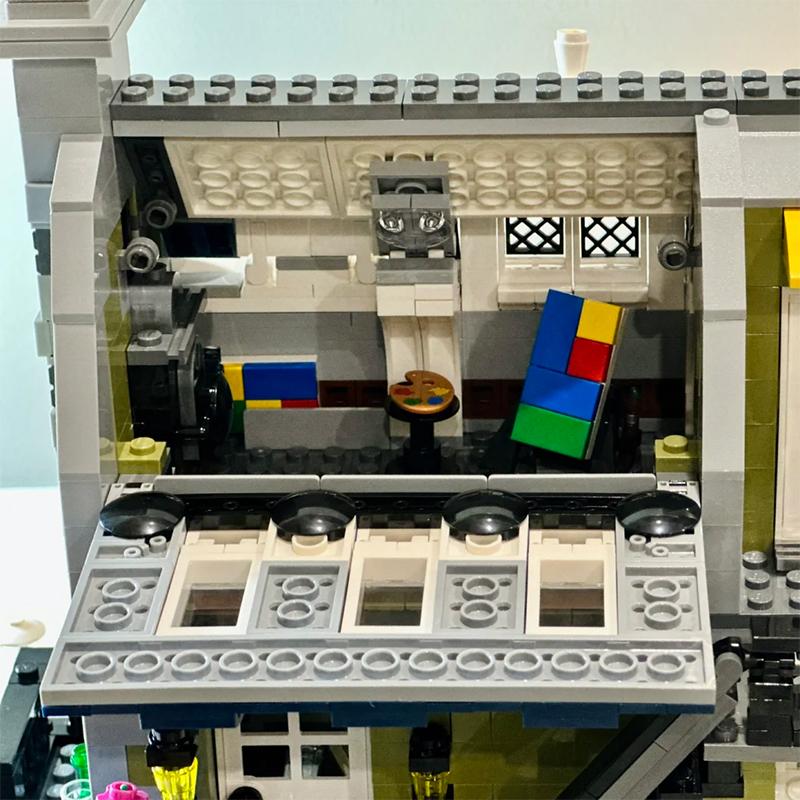 Kreative Straßenansicht Pariser Restaurant Bausteine Architekturmodell Zusammenbau Steine Spielzeug Geschenk für Kinder Kind Erwachsener Mädchen