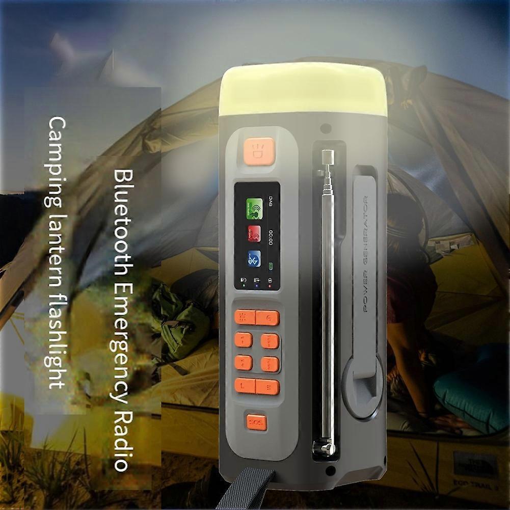 4500mAh Emergency FM/ Bluetooth Radio USB/Solar/Hand Crank Dynamo 3-Way Power Supply for Outdoor Camping