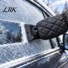 Ergonomic Snow Shovel for Winter Car with Built-in Glove, Integrated Ice Scraper Mitt Durable Truck Windshield Windshield, Portable Frost Removal Tool