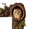 Unique Woodland Themed Gift Chipmunk Tree Hollow Door Topper, Animal Frame Decoration, 3D Wood Country Cabin Interior Accessory Cute Corner