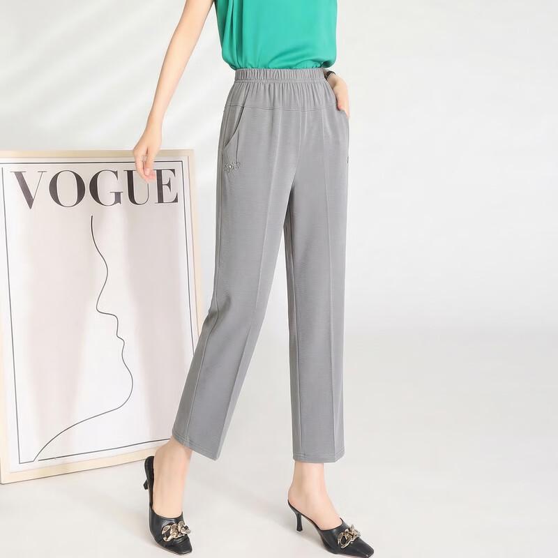 Women's Spring Summer Plus Size Elastic Waist Pants