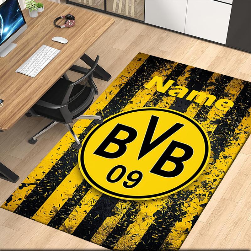 Custom Name BVB Printed Carpet, for Office Chair Living Room Bedroom Kitchen Room Decor Gifts.