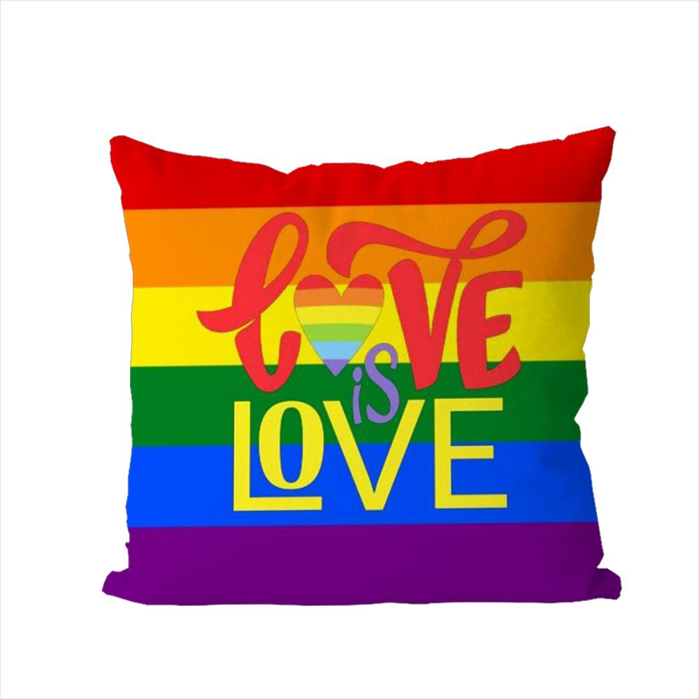 Rainbow Flag Pillow Case For Car Sofa Decorative Home Doublesided Print Plush Square Throw Pillow Cushion Cover