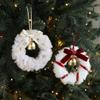 Plush Christmas Wreath Ribbon Bow Bell Christmas Tree Pendant Decoration Window Xmas Atmosphere Hanging Decoration Accessories