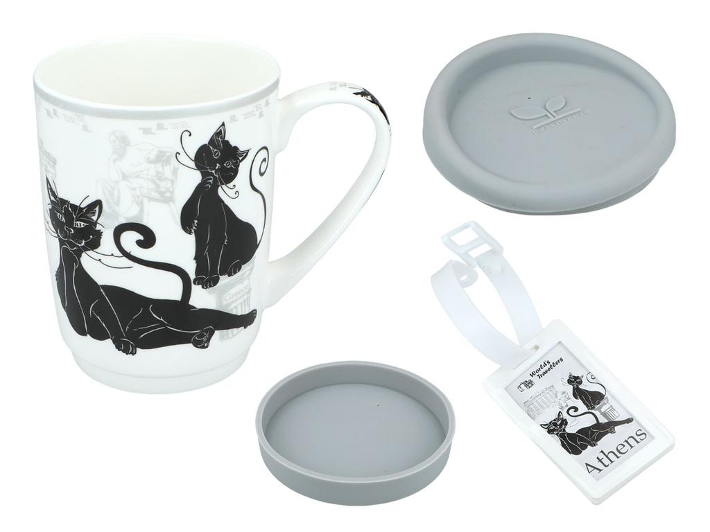 Kubek Porcelanowy Do Kawy Herbaty Travelling Cats Ateny Koty Carmani