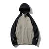 Retro Outdoor Contrast Color Patchwork Knit cardigan Sports Outerwear Men's Autumn and Winter Hood Jacket Foreign Trade Men's Clothing Trench coat