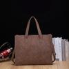Men's Retro Korean Style PU Leather Tote & Crossbody Shoulder Bag