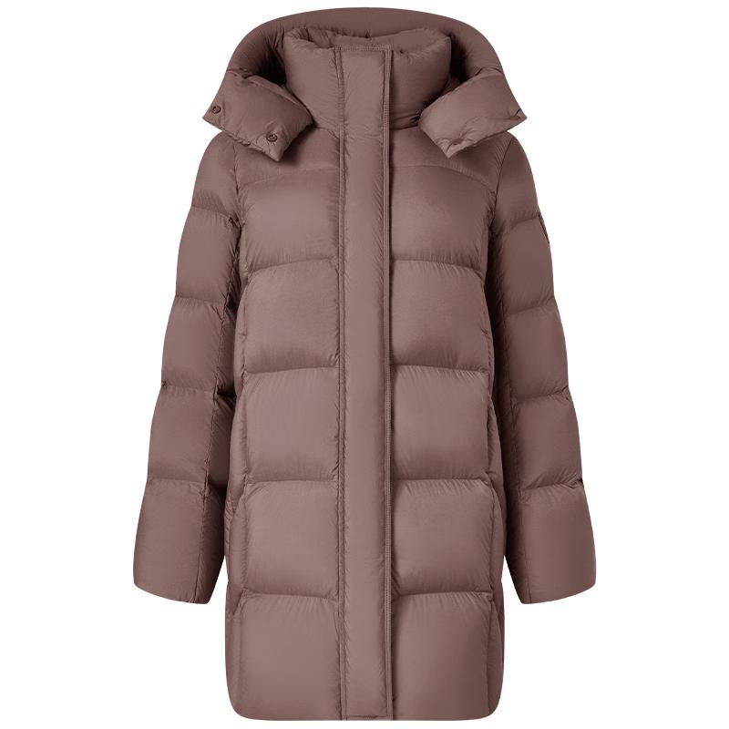 Tanbor Damen-Daunenjacke mit abnehmbarer Kapuze, mittellang