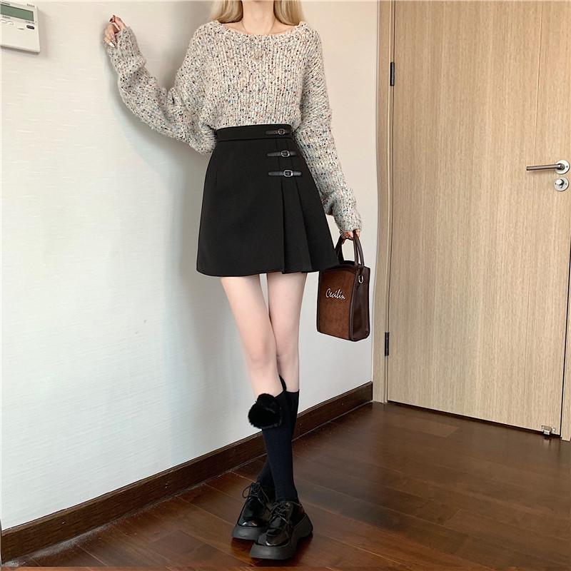 Stylish Retro Plaid Wool Mini Skirt for Plus Size Women - Korean Trendy Design