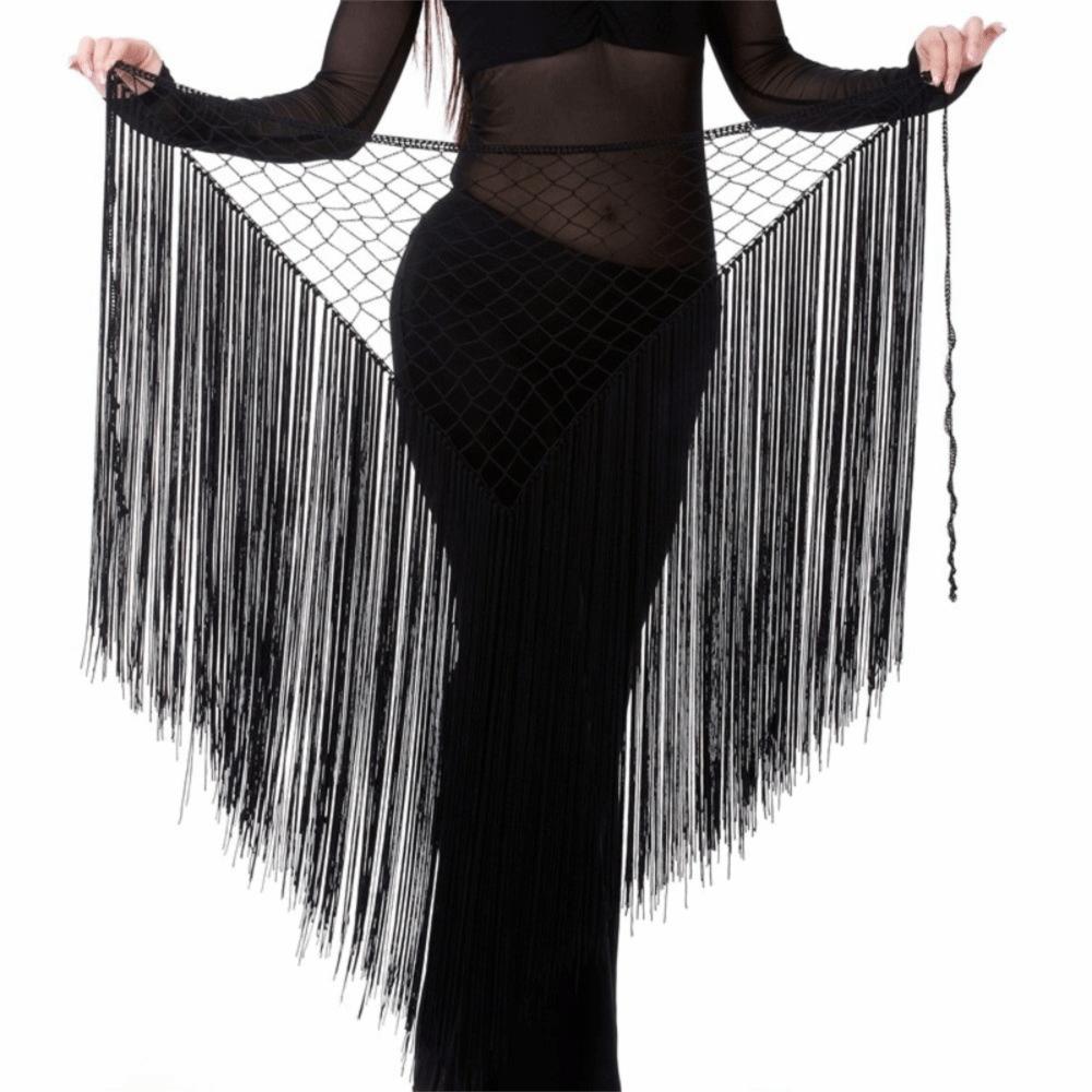 Hollow Dancing Waist Belt Long Tassel Belly Dance Waistband Sequin Waist Chain Dancer Accessories