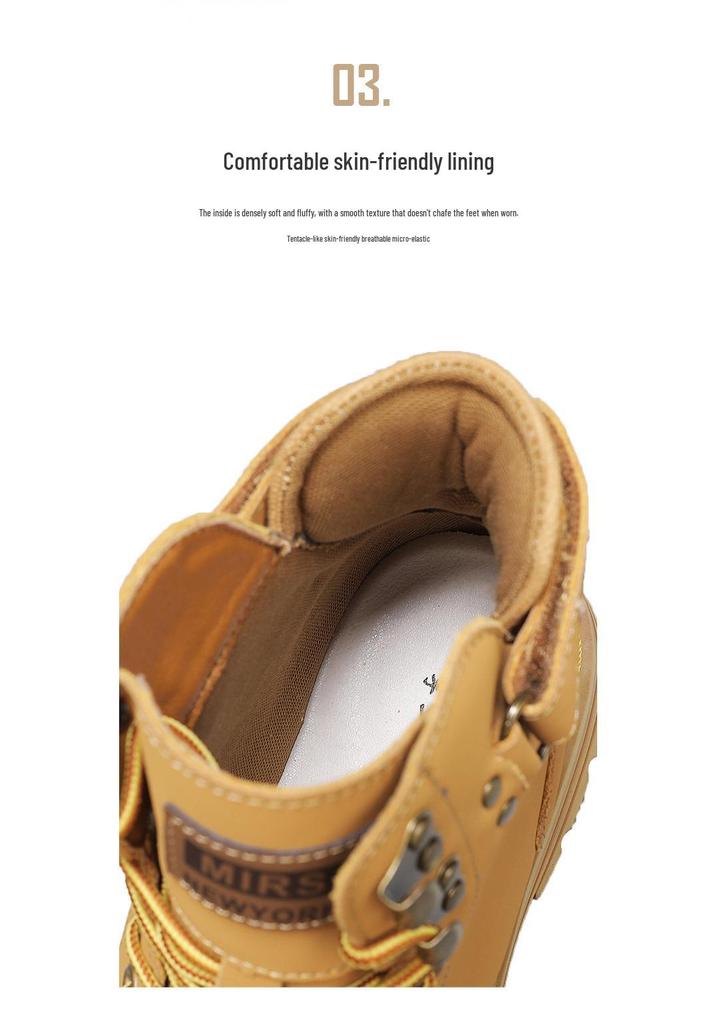 Men's Waterproof High-Top Leather Martin Boots, 2024 New Style Spring & Autumn Shoes for Men and Boys, Unisex Design.
