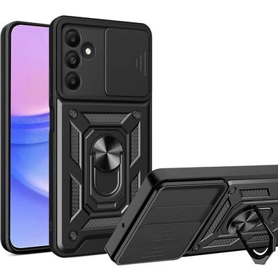 Armored Case for Samsung Galaxy M15 5G, CamShield Slide, Black