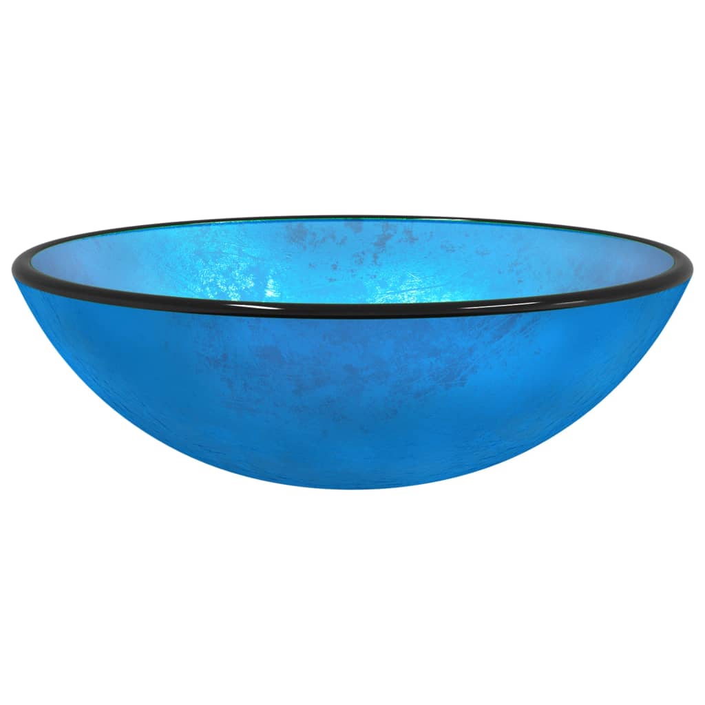 Gehärtetes Glas Waschbecken 42 x 14 cm Blau