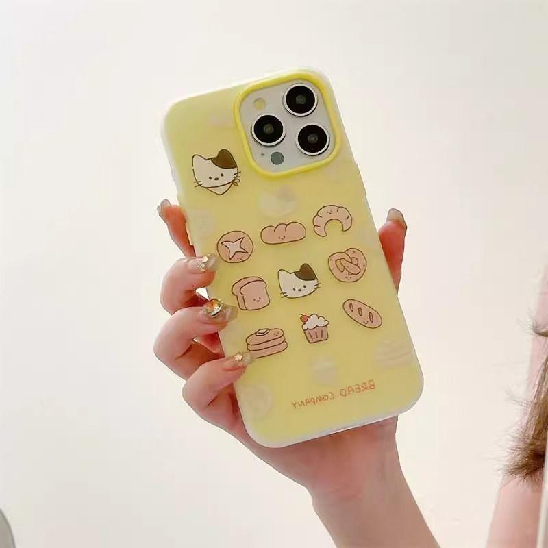 Bread Cat 2-in-1 Suitable for Apple 16promax Mobile Phone Case 15 14 Cute 17pro Hard Case Matte 11