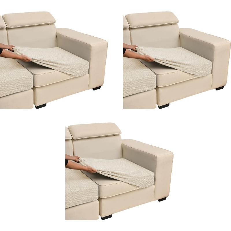 

Polyester Blend Sofa Cover Resistant to Pet Scratches Jacquard Weave for Long Time Use Daily Wear Protective белый