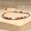 Armband aus Naturstein-Röhrenperlen – Hämatit-Akzent, verstellbar, Boho-Schmuck, erdendes Geschenk für Männer & Frauen