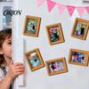 Cat Pattern Magnet Decor Oil Painting Refrigerator Magnet, Wooden Frame Black Decorative Fridge Magnets Theme Retro Rectangle Magnetic Decoration