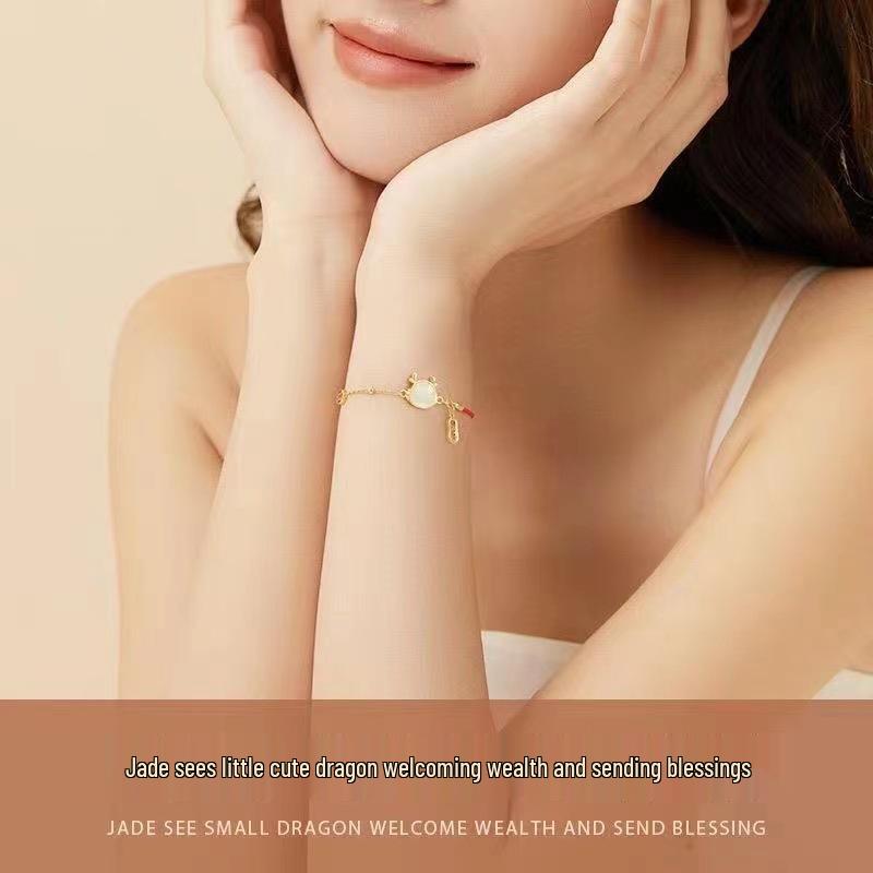 2024 Year of the Dragon Jade Bracelet: Good Luck Red String Zodiac Gift