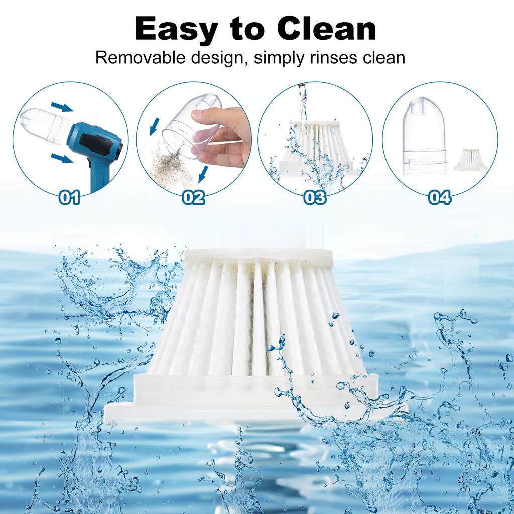 4in1 Portable Vacuum Cleaner High Power 16000PA Suction Handheld Car Vacuum with 1500mAh Battery