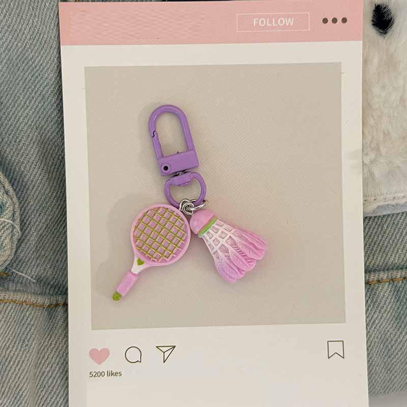 Multi-color Badminton Keychain Bag Hanging Bag Gift for Students Lightweight and Portable Decorations for Students Gifts