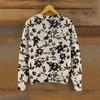 Women's Vintage Knit Button Vintage Floral Stripe Print Cardigan Jacket