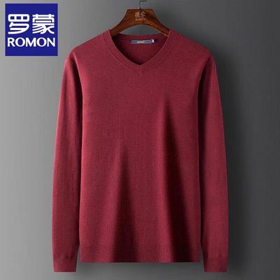 Men's V-Neck Silk-Wool Blend Knit Sweater
