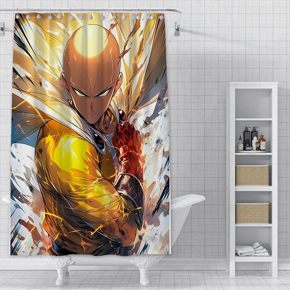 One Punch Man Shower Curtain Waterproof Polyester Fabric Paint Colorful Bath Curtains Home Bathroom Decor Curtain With Hook