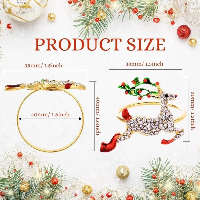 Christmas Metal Napkin Rings for Holiday Gatherings Thanksgiving and Christmas Table Decoration Formal Household Use