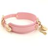 Heart Choker Collar with Padlock and PU Leather Ring, (Pink & Gold)