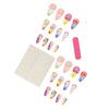 24Pcs Summer Long Almond Press On Nails Hawaiian Dopamine Flower Design Colorful French Y2k Fake Nails