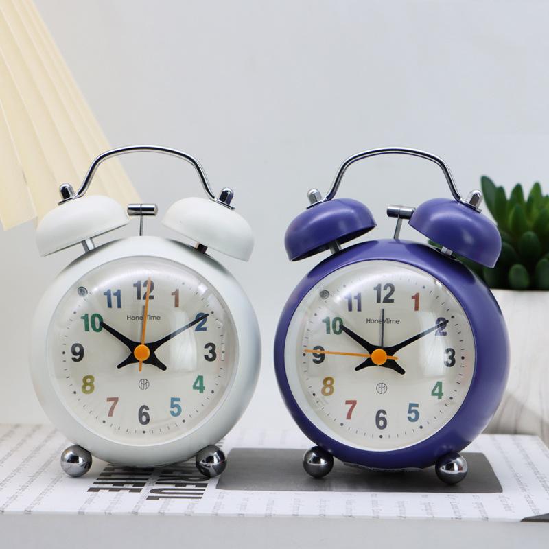 Student Ringing Small Alarm Clock, Good Appearance, Super Loud, Simple Bedside Clock, Children's Self-disciplined Boys and Girls Desktop Ringing Clock