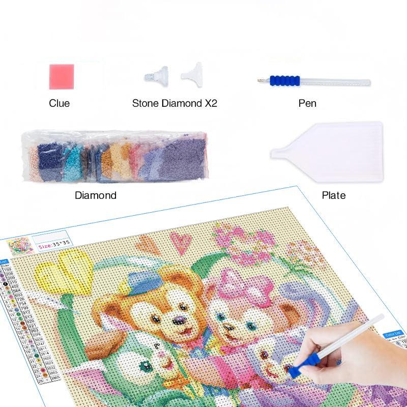 ZYSMIY Diamond Art DIY Handmade Painting Mosaic 5D Mosaic Diamond Cartoon 35x35cm Kit, Kit, Art, Art, Painting, Full-Paste Type, Animation, (DP2204)