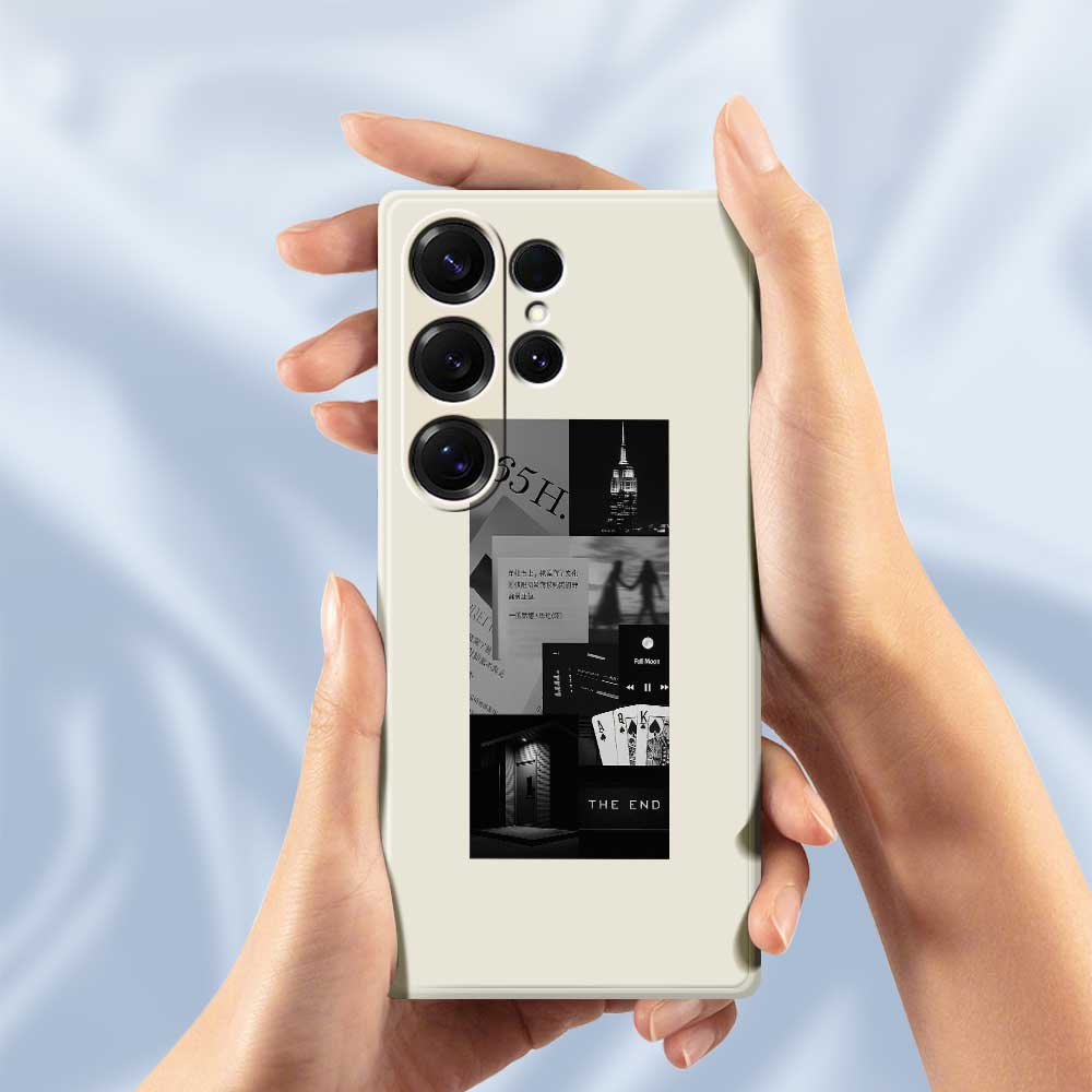 For Samsung Galaxy S25 Ultra Case Stitching Photos Pattern Printing Straight Edge TPU Phone Back Cover