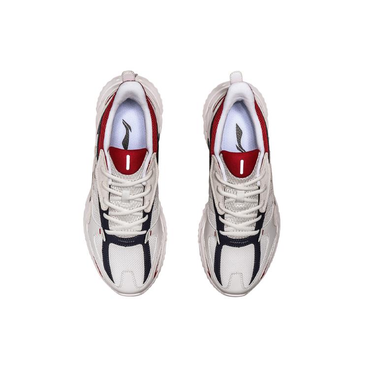Li Ning Trendy Low top Running Shoes Men's White Blue Red ARLQ009-3