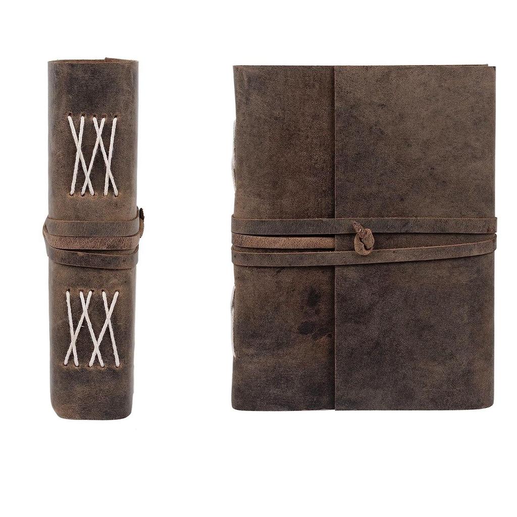 Leather Diary - Antique Handmade Journal with Plain Paper for Men and Women, Gift for Raksha Bandhan As Art Sketchbook