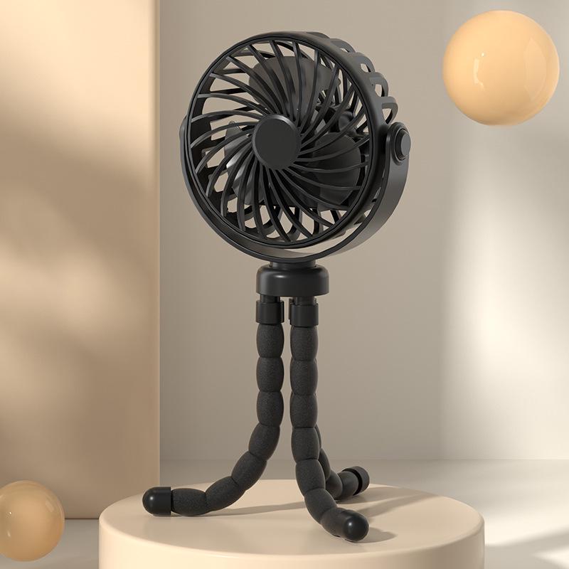Octopus Handheld Fan with Night Light - Portable, Rechargeable Mini Fan for Stroller or Desktop Use
