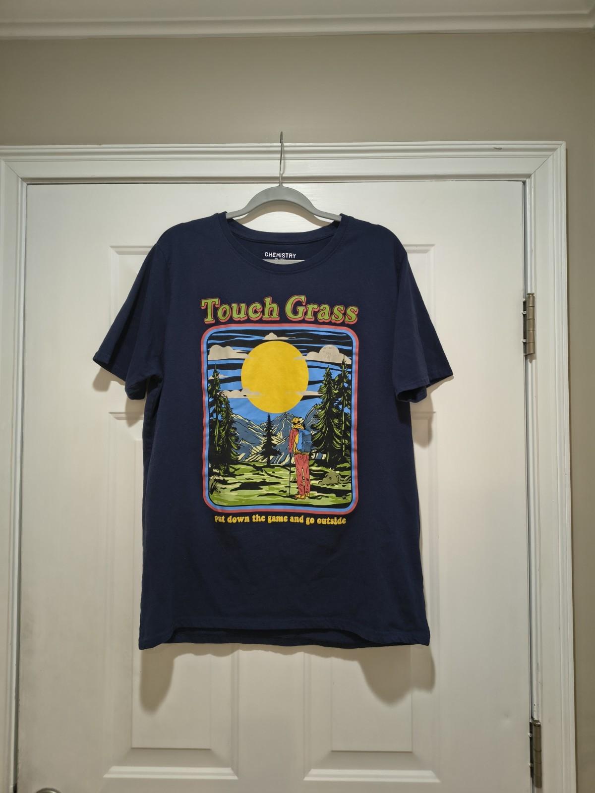 Touch Grass Pit Down The Game And Go Outside Shirt Size Xl Unisex T-Shirt M