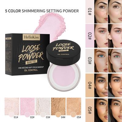 5 Color Luxury Powder for Women Face Foundation Pearlescent Powder Bottle Loose Powder Authentic Oil-Control Beauty Make Up Art Tools