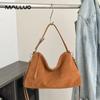 Women's Suede Cow Leather Shoulder Bags Crossbody Bag Big Bost Tote Soft Matte Suede Cow Leather Women's Handbag Shoulder Bag
