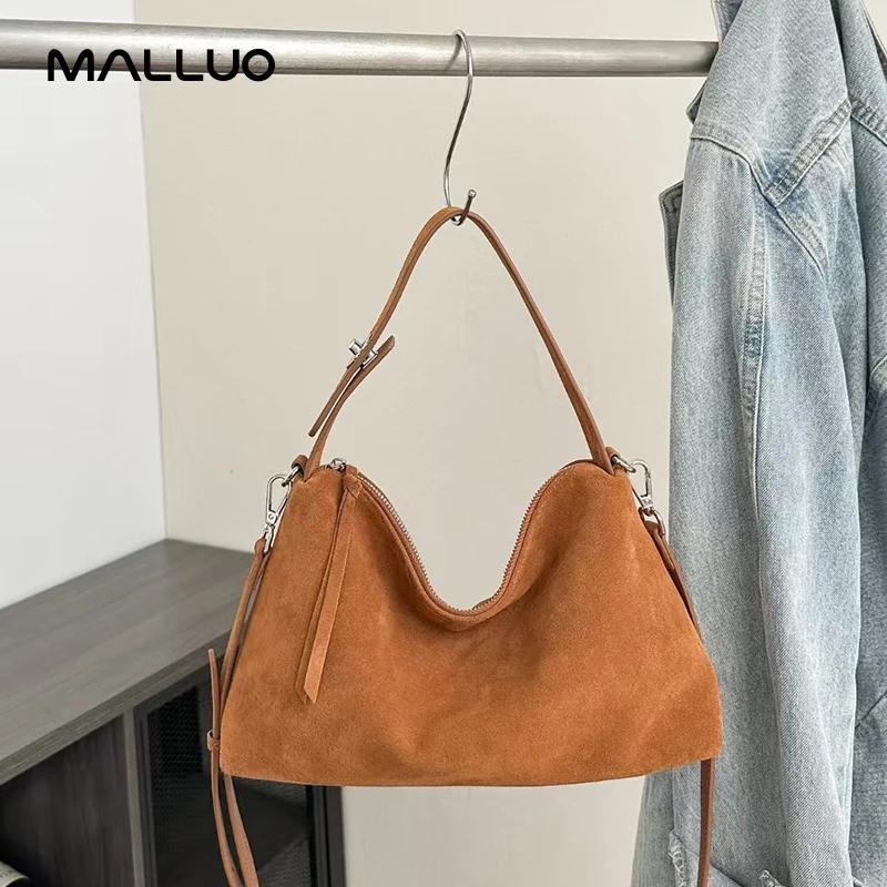Women's Suede Cow Leather Shoulder Bags Crossbody Bag Big Bost Tote Soft Matte Suede Cow Leather Women's Handbag Shoulder Bag
