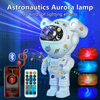 Proiettore di stelle Astronauta Bluetooth LED Atmosfera camera da letto Luce notturna Aurora Luna Astronauta Altoparlante Bluetooth Accessori