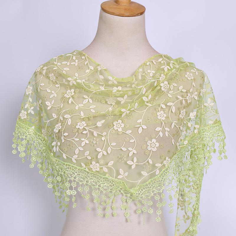 Sciarpa a scialle triangolare con stampa floreale, moda donna per primavera e autunno