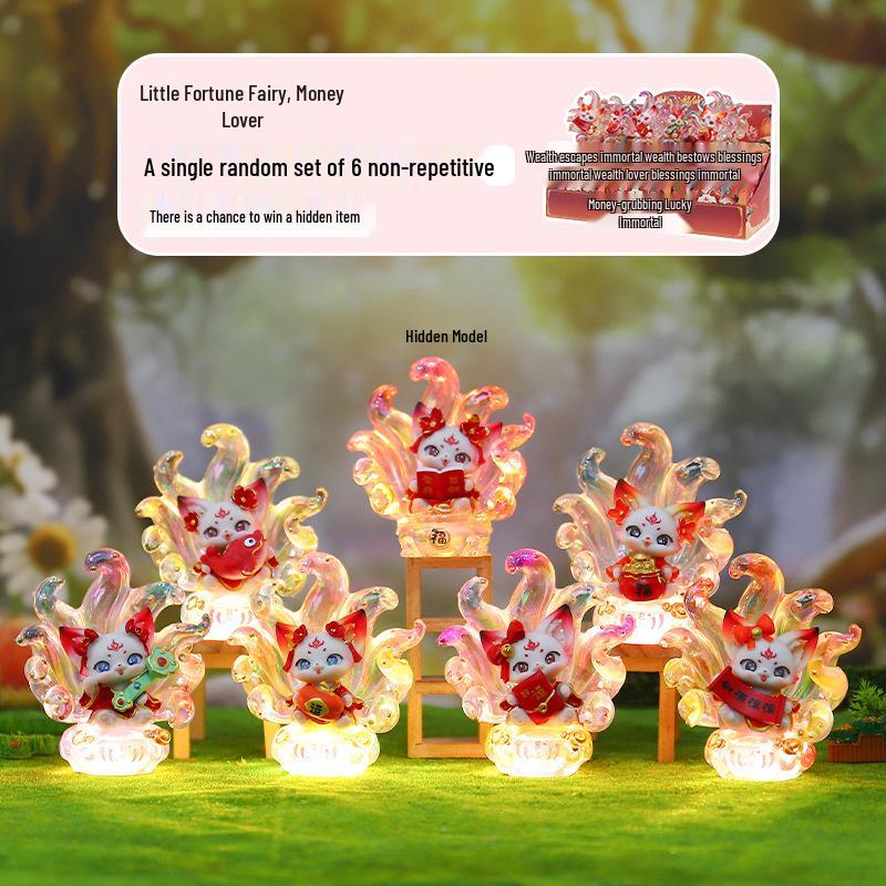 Nine-Tailed Fox Resin Blind Box: Chinese Style Desktop Ornament & Festival Gift
